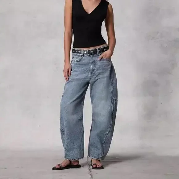 Rag & Bone High Rise Barrel Jeans in Harmony - Picture 1 of 7